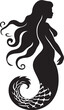 © BABBAN - Noir Nautical Notes Black Mermaid Logo Midnight Melody Mermaid Vector Icon