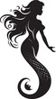 © BABBAN - Whispering Waters Mermaid Vector Icon Abyssal Aura Black Mermaid Emblem