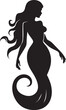 © BABBAN - Onyx Oceanic Whispers Black Mermaid Symbol Whispering Waters Mermaid Vector Icon