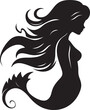 © BABBAN - Whispering Waters Black Mermaid Symbol Sirens Symphony Vector Mermaid Iconography
