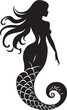© BABBAN - Nautical Nymph Black Mermaid Vector Design Tidal Tranquility Vector Mermaid Emblem