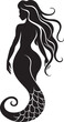 © BABBAN - Sirens Symphony Vector Mermaid Icon Deep Sea Elegance Black Mermaid Logo
