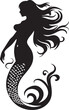 © BABBAN - Aqua Aura Black Vector Mermaid Icon Design Enchanted Enigma Vector Mermaid Symbol