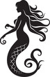 © BABBAN - Aquatic Harmony Mermaid Vector Icon Enchanted Enigma Black Vector Mermaid Emblem