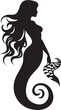 © BABBAN - Mystic Marine Muse Black Mermaid Symbol Aquatic Harmony Mermaid Vector Icon