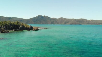 Sticker - Aerial view of Black Island in the Coral Sea - Whitsunday Islands - Australia