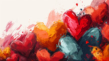 Love Background Concept With A Red Heart-shaped Object As The Basis Of The Design.