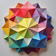 Schöne geometrische Form in RGB Regenbogenfarben futuristisches 3D Design, ai generativ