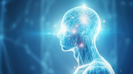 Poster - brain and human body heal ,technology modern medical science in future