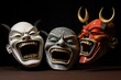 Laughing demon masks. Generation Ai