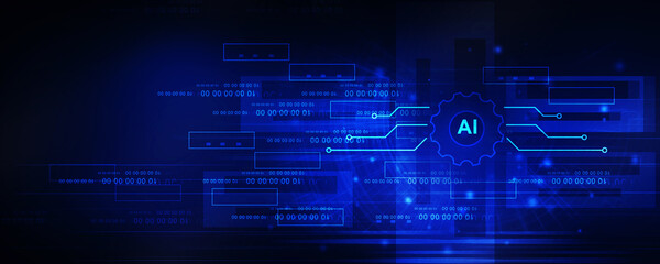 2d illustration Artificial Intelligence (AI) concept