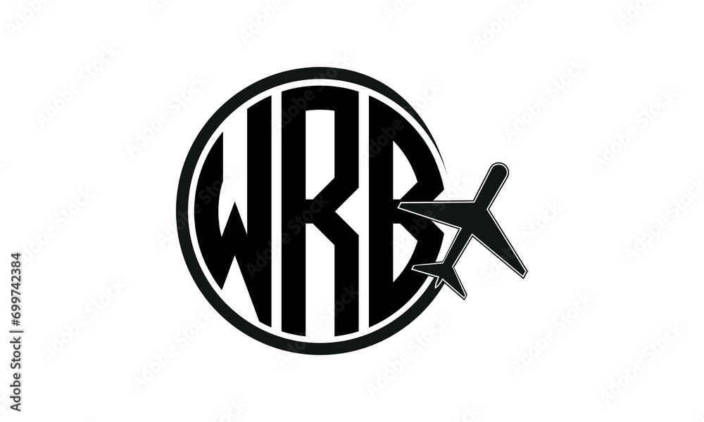 Wrb Monogram WRB three initial letter circle tour & travel agency logo design vector ...