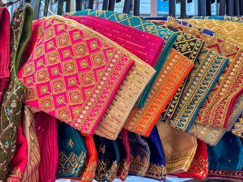 Unique customised designer blouses for women on sari in market
