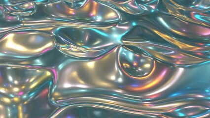Poster - Flowing animation of light and glowing wavy liquid background
