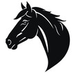 black silhouette horse head icon vintage view