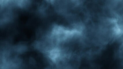 Wall Mural - dangerous dark blue smoke clouds loop animation background.