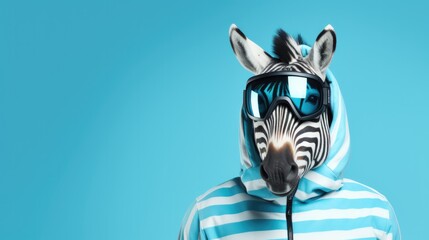 Wall Mural - ski zebra