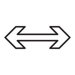 Poster - horizontal icon outline vector, Double arrow icon. Dual sign. Navigator button. Cursor symbol. Simple flat design. Vector illustration.