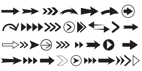 Poster - Arrow icons set. Arrow collection. Simple arrow big set. Arrow icon. Arrow vector collection. Arrow. Cursor. Modern simple arrows. Vector illustration