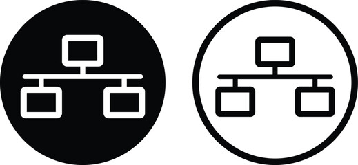 Fototapete - Computer network icon set in two styles isolated on white background . Vector illustration