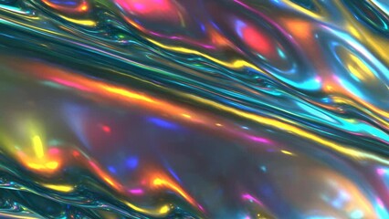 Poster - Flowing animation of colorful glossy and glowing background