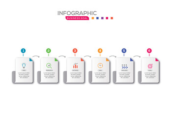 Poster -  infographic business template vector,  concept of note paper design vector concept presentation