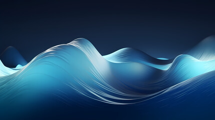 Fototapete - Digital technology blue rhythm wavy line abstract graphic poster web page PPT background with generative
