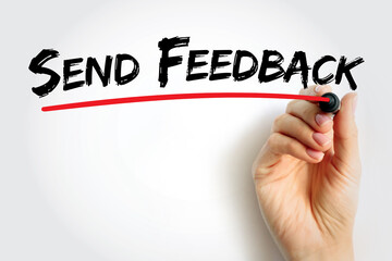 Poster - Send Feedback text quote, concept background