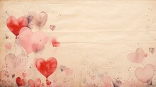 Valentine's Day Wallpaper Background, Love Vintage Paper, Retro Style Wallpaper. Greeting Card Template For Wedding, Mothers Or Womans Day, Valentine's Day