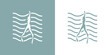 Logo club de submarinismo. Buceo libre. Silueta de mujer submarinista con olas de mar