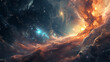 Galactic Dream Odyssey:  An interstellar dreamscape with swirling galaxies, nebulas, and celestial wonders, inviting the viewer on a cosmic dream odyssey