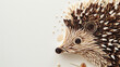 A beautifully crafted paper quilling hedgehog, with detailed spines in browns and creams, positioned on the right side of the frame, leaving space on the left for text.