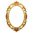 Antique Oval Frame Gold Isolated Transparent, Generative AI