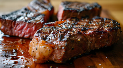 Wall Mural - Juicy grilled meat steak