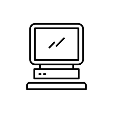 Monitor outline icons, minimalist vector illustration ,simple transparent graphic element .Isolated on white background