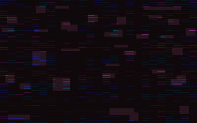 Wall Mural - Glitch disintegration effect. Color digital lines and shapes. Random video error. Bad television signal. Cyberpunk background template. Vector illustration