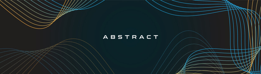 Poster - Abstract background with curved line style in minimalist color. A vector poster with thick line arts in rainbow color.