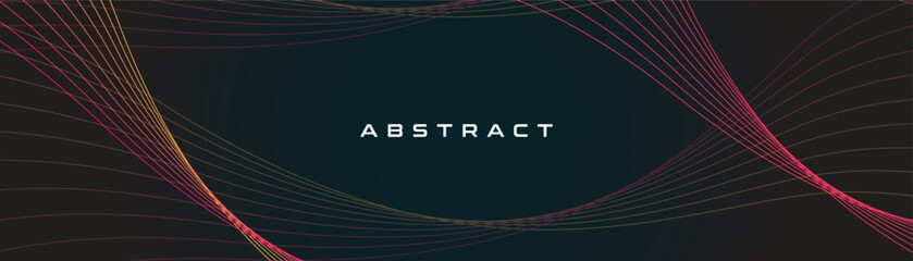 Poster - Abstract background with curved line style in minimalist color. A vector poster with thick line arts in rainbow color.