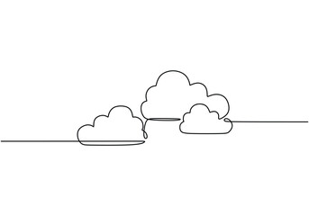 clouds one continuous line drawing