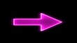 © MstHazera - Neon arrow symbol icon. Black Background with arrow direction right.  Flat design.Direction arrow towards ahead for indication signal. Flashing neon icon to the right arrow. right neon arrow