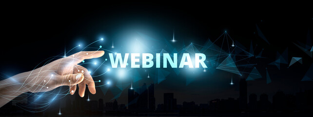 Webinar E-business Browsing Connection and cloud online technology webcast concept, business concept