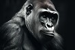  illustration animal silverback setting studio wildlife species endangered gorilla sad Portrait