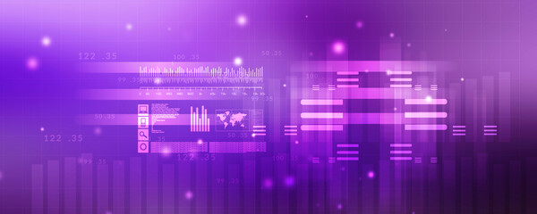 Poster - 2D Digital Abstract Business Networking background
