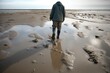 zone intertidal coast mudflats foreshore Denmark Romo island sea north sea wadden gumboots walking Man