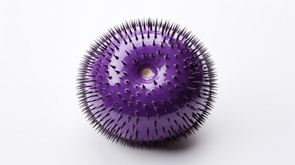 Wall Mural - purple sea urchin on white background. Purple sea urchin, Paracentrotus lividus. AI Generative