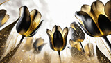 Fototapeta Kwiaty - Piękne tulipany, wiosenne kwiaty,  dekoracja scienna, kartka na życzenia, generative ai
