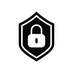 Wall Mural - Shield lock protection vector icon