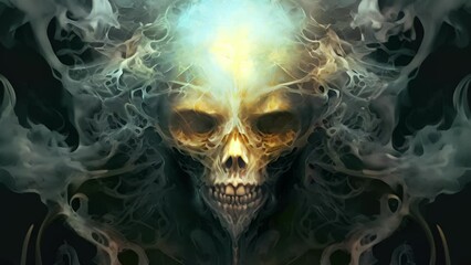 Wall Mural - A spectral entity with an ever changing form filled with a miasma of distorted faces. Fantasy art concept.