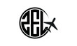 ZEL three initial letter circle tour & travel agency logo design vector template. hajj Umrah agency, abstract, wordmark, business, monogram, minimalist, brand, company, flat, tourism agency, tourist
