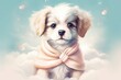  emotion love character tale fairy card greeting animal color pastel heaven waiting clothes puppy dog Cute